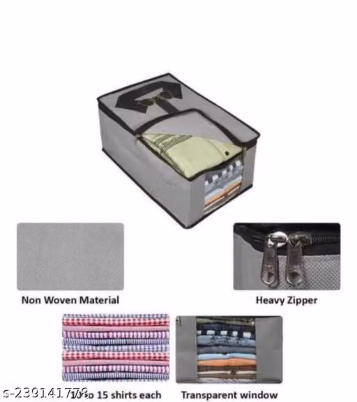 Non Woven Shirt Cover Set of 06 Gray and Buff Code-SC81GB006 thumbnail 3